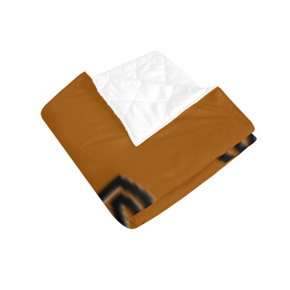 Brown Quilt with Black Logo Custom Quilt  70" x 80"