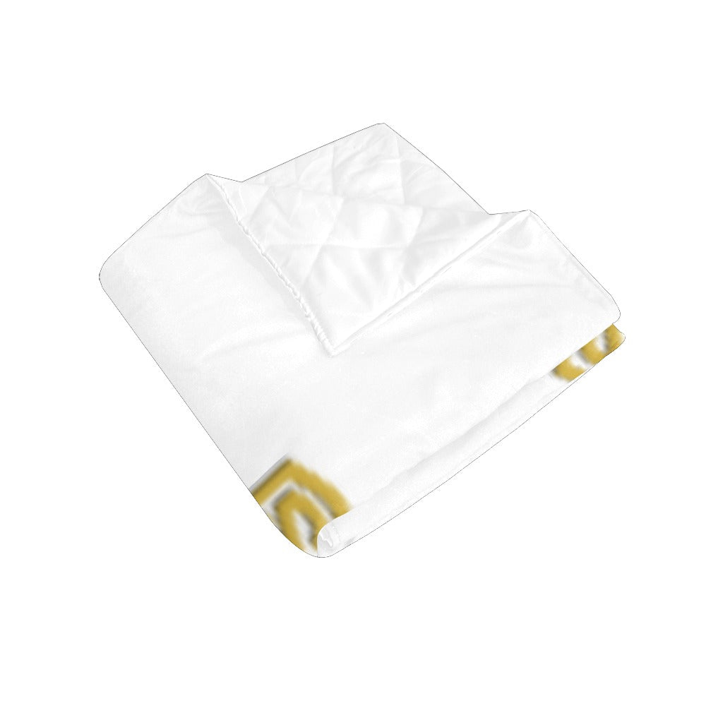 WHITE CUSTOM QUILT GOLD LOGO Custom Quilt  70" x 80"