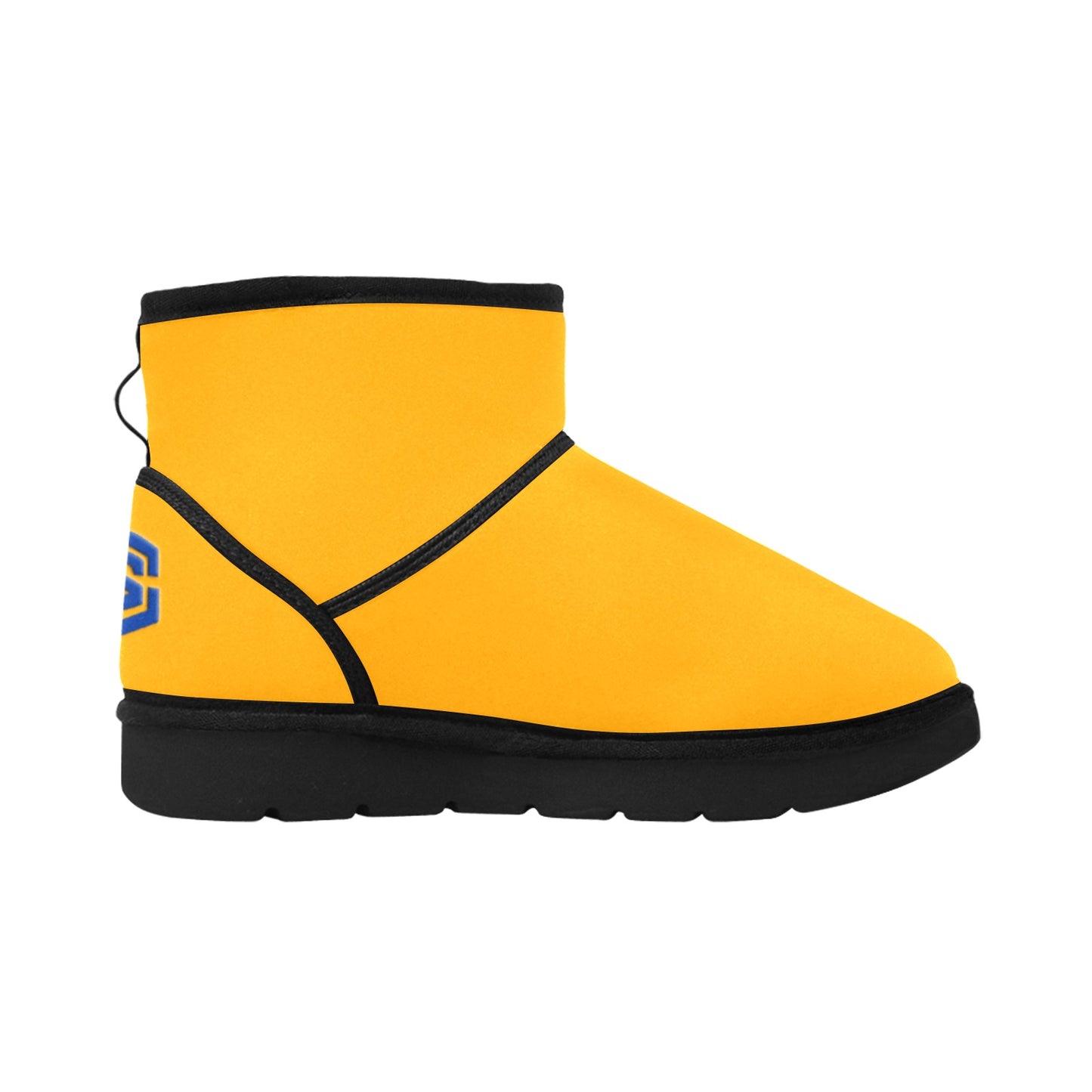 ORANGE Low Top Men's Snow Boots WITH BLUE LOGO Low Top Men's Snow Boots (Model 049)