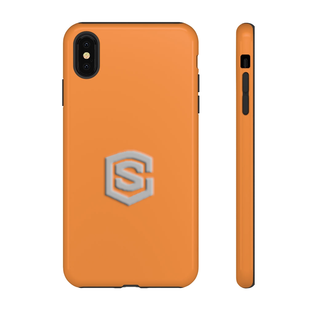 Orange Tough Cases Silver Logo