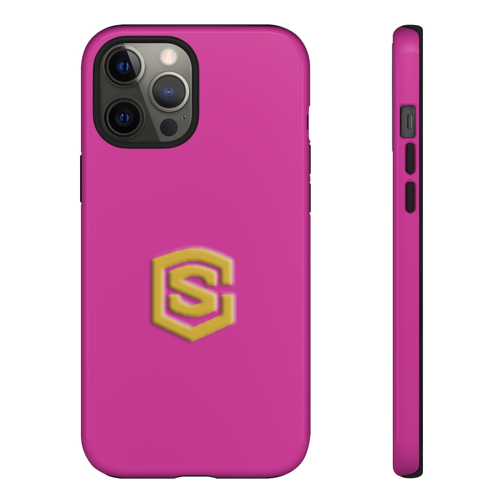 Pink Tough Cases Gold Logo