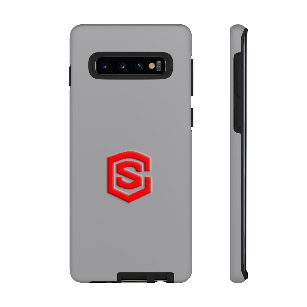 Grey Tough Cases Red Logo