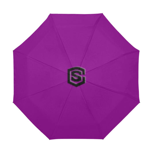 Purple Anti-UV Automatic Umbrella With Black Logo Anti-UV Automatic Umbrella(Outside Printing)(Model U09)