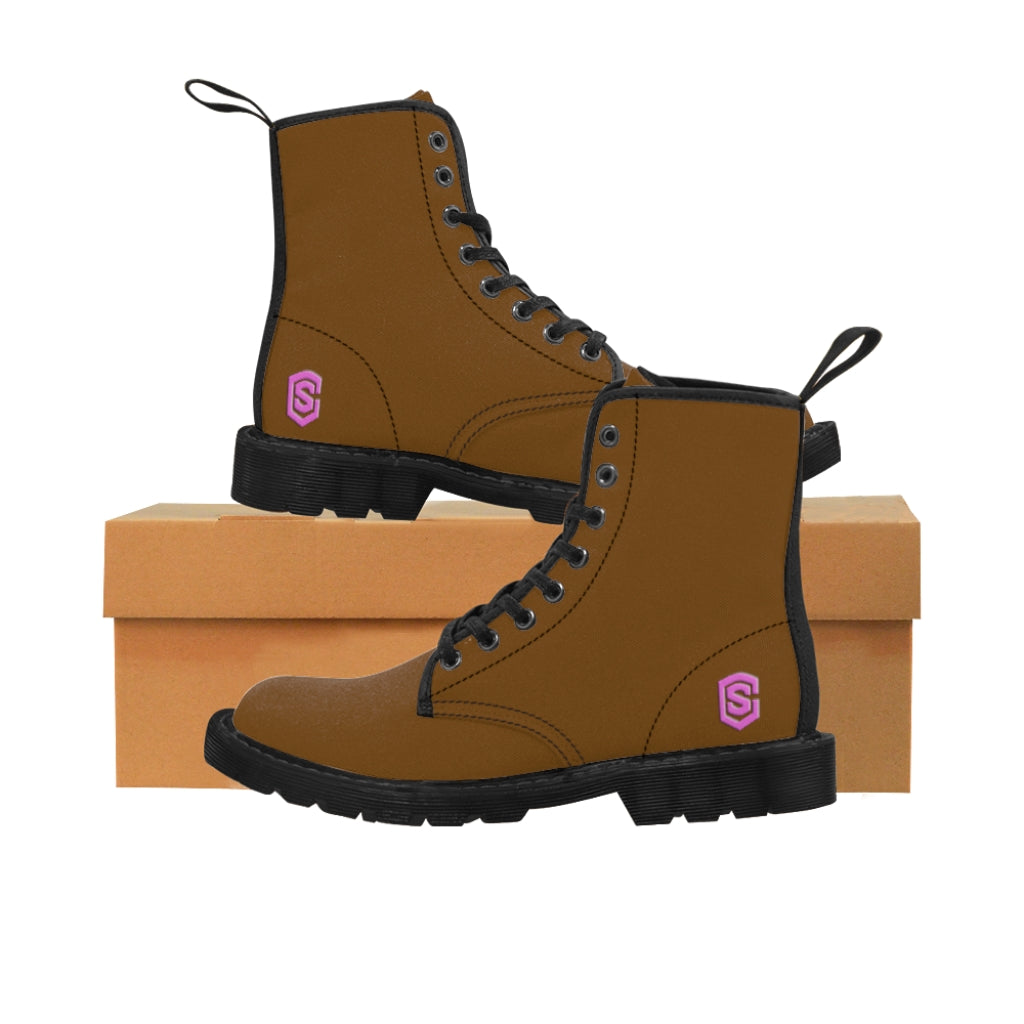 Brown Men's Canvas Boots Violet Logo