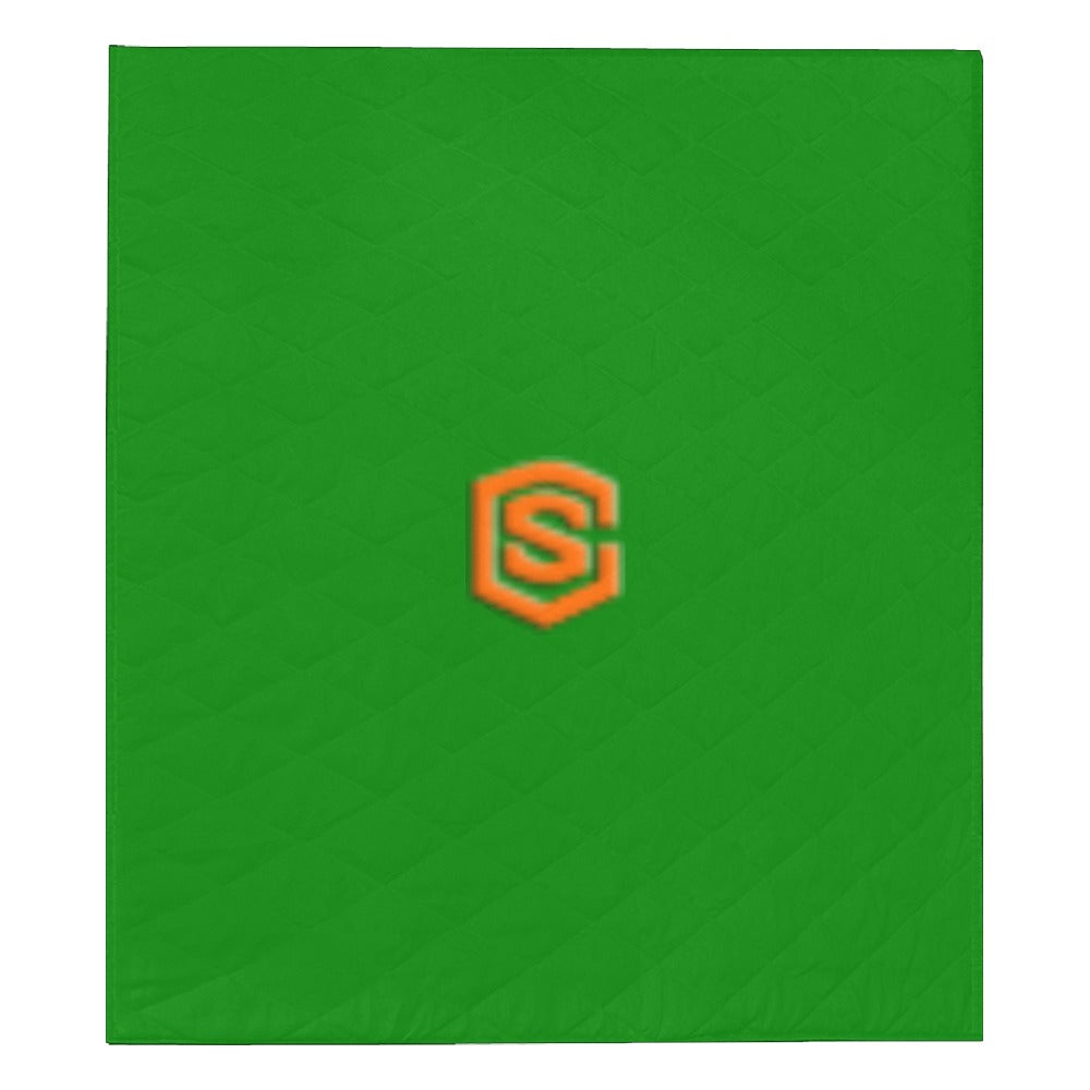 GREEN CUSTOM QUILT ORANGE LOGO Custom Quilt  70" x 80"