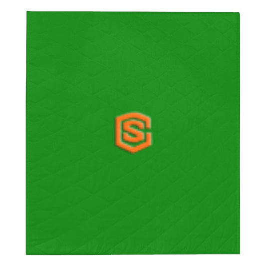 GREEN CUSTOM QUILT ORANGE LOGO Custom Quilt  70" x 80"