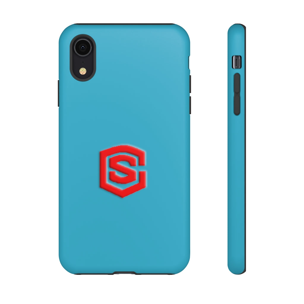 Blue Tough Cases Red Logo