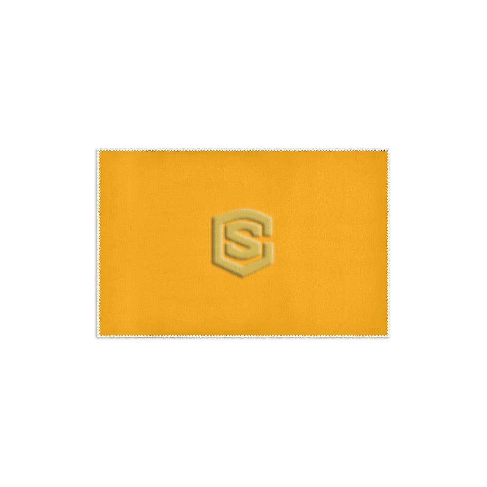 Orange Area Rug 2.6' x 1.7' with Gold Logo Area Rug 2.6' x 1.7'