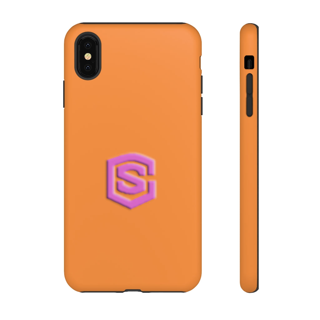 Orange Tough Cases Pink Logo