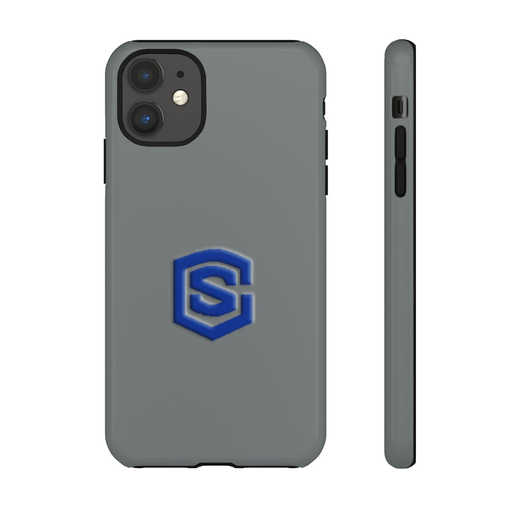 Grey Tough Cases Blue Logo
