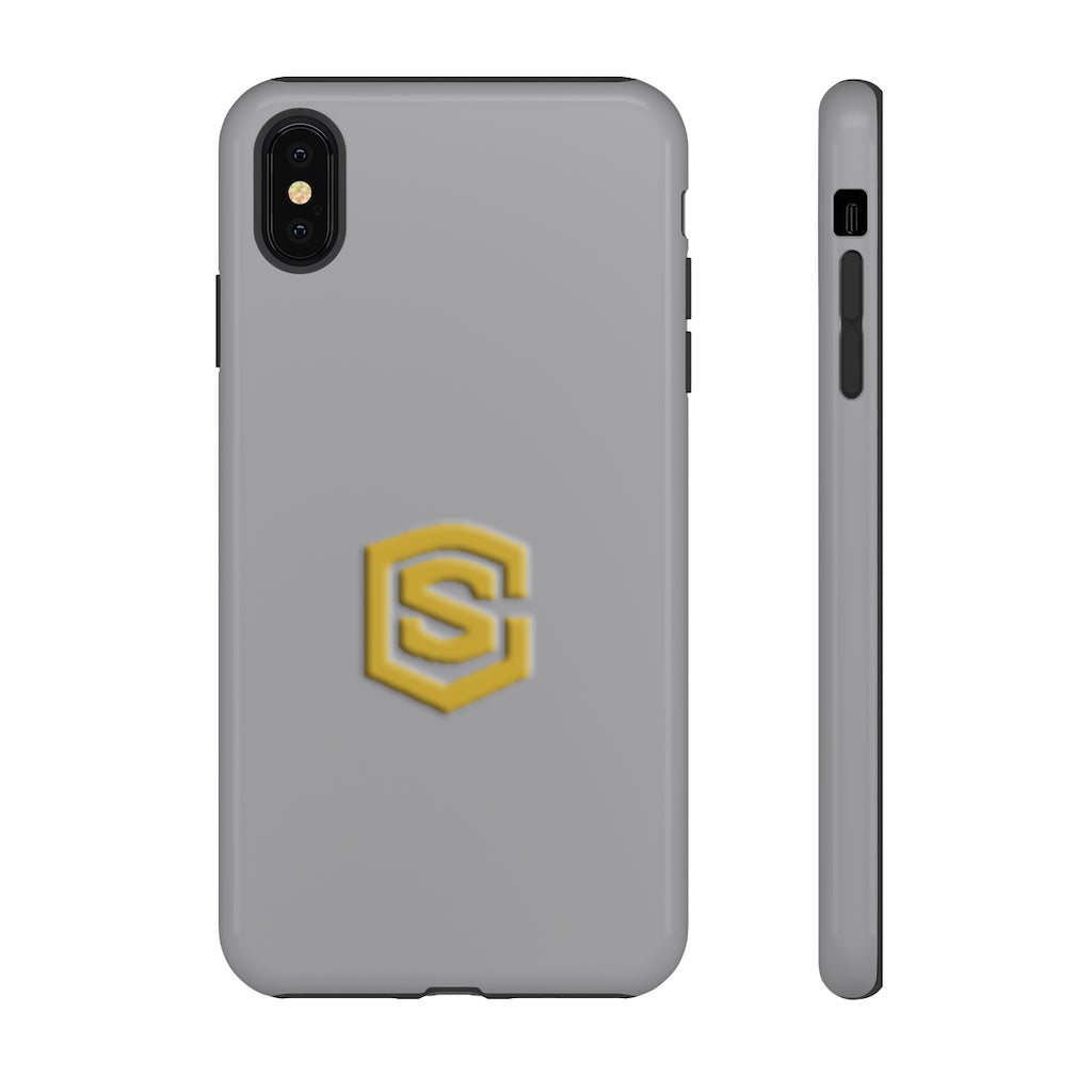 Grey Tough Cases Gold Logo