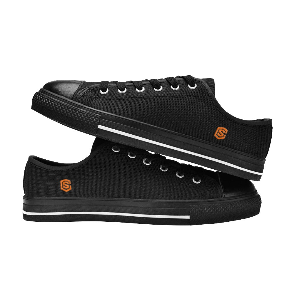 Orange Logo Men's Classic Canvas Shoes (Model 018)