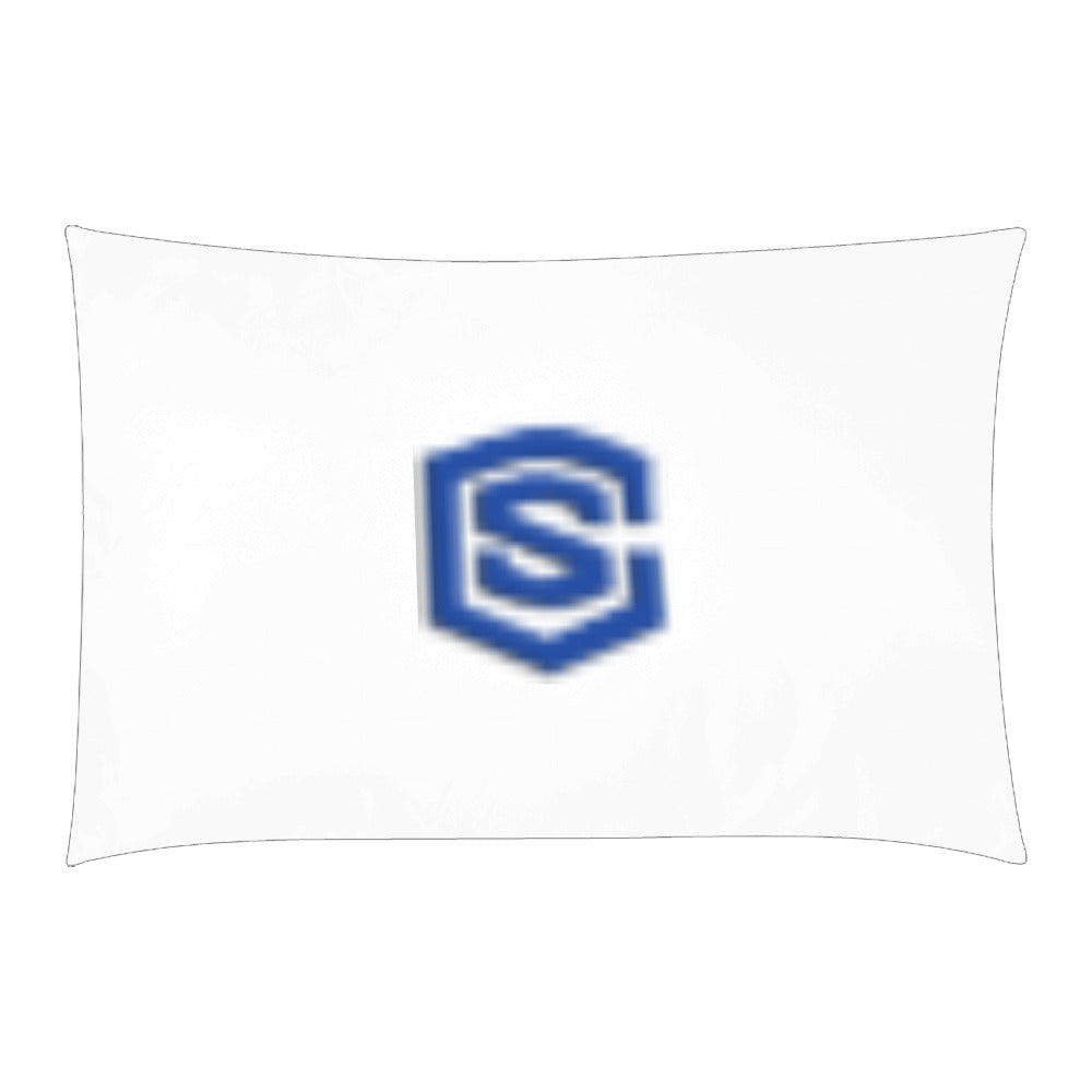 White Duvet Cover Blue Logo 3-Piece Bedding Set (1 Duvet Cover 86"x70"; 2 Pillowcases 20"x30")(One Side)