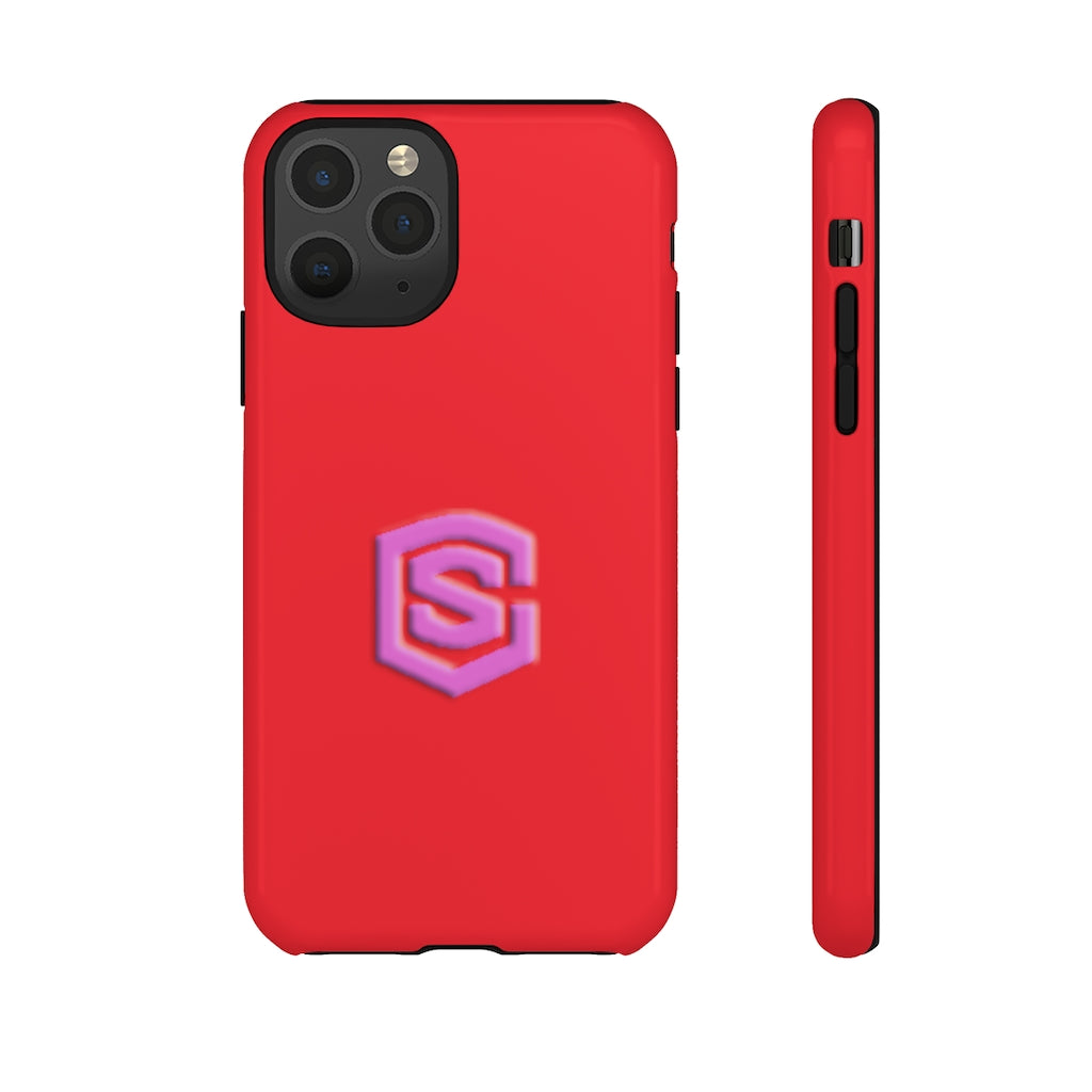 Red Tough Cases Pink Logo