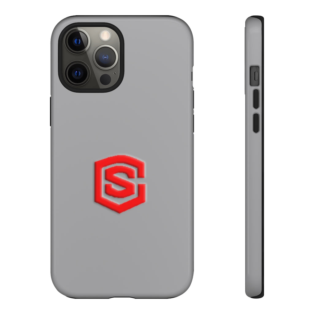 Grey Tough Cases Red Logo
