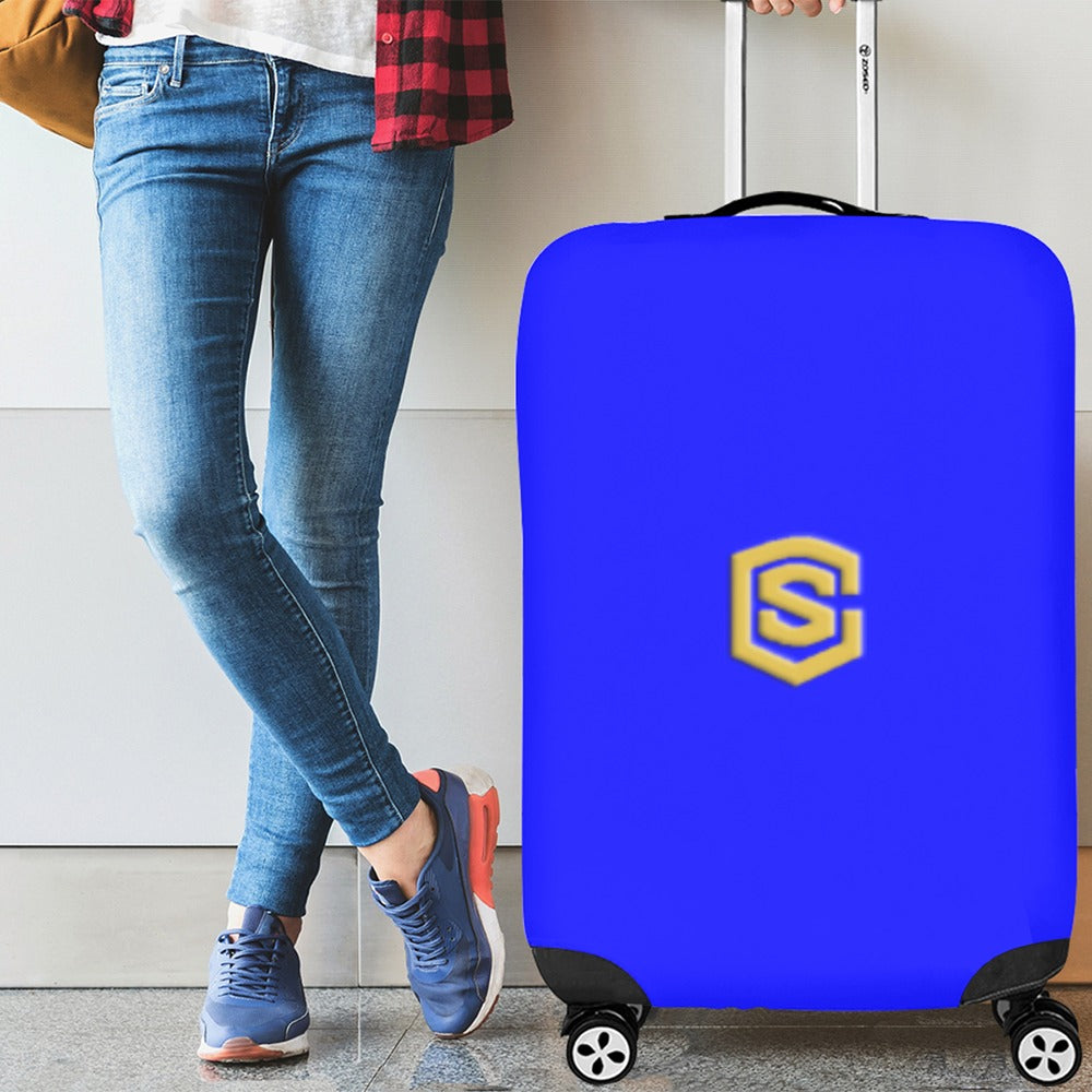 BLUE LUGGAGE COVER WITH GOLD LOGO Luggage Cover (Large Size) (26"-28")