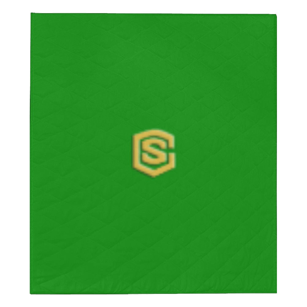 GREEN CISTOM QUILT GOLD  LOGO Custom Quilt  70" x 80"