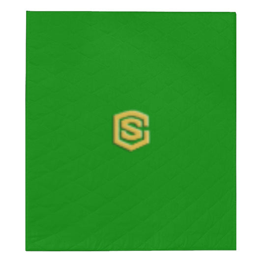 GREEN CISTOM QUILT GOLD  LOGO Custom Quilt  70" x 80"
