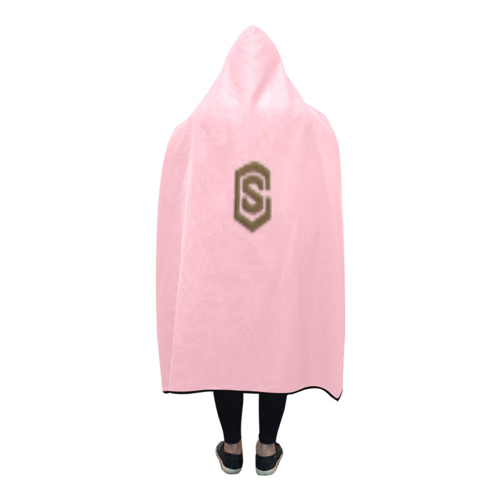 Pink Hooded Blanket 80"x56" with Brown Logo Hooded Blanket 80"x56"