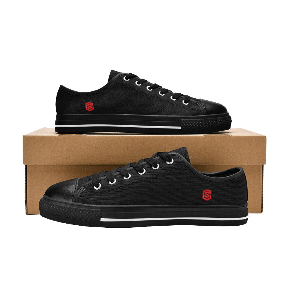 Red logo Men's Classic Canvas Shoes (Model 018)