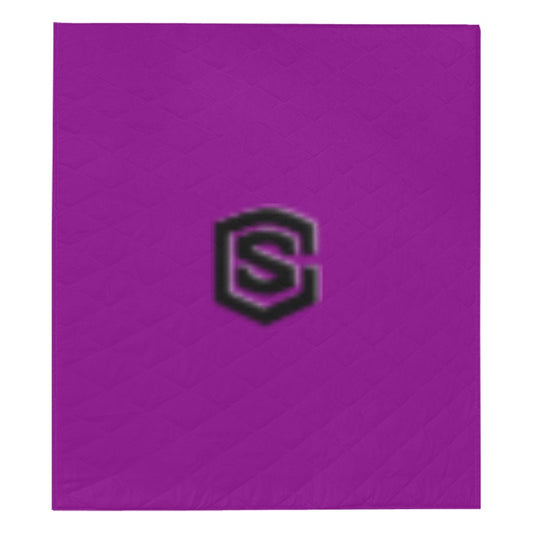Purple Quilt with Black Logo Custom Quilt  70" x 80"