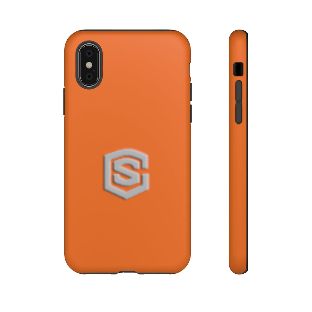 Orange Tough Cases Silver Logo