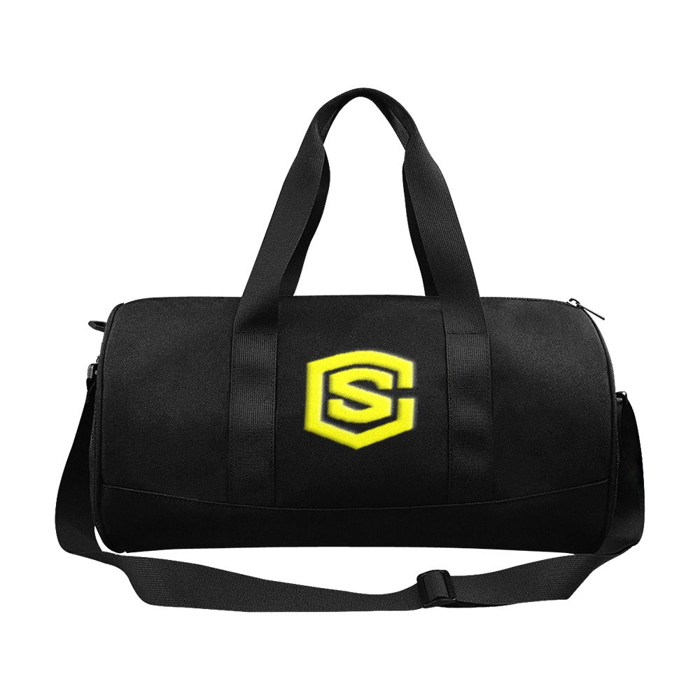 BLACK TRAVEL BAG WITH YELLOW LOGO Travel Duffel Bags (Model 1679)