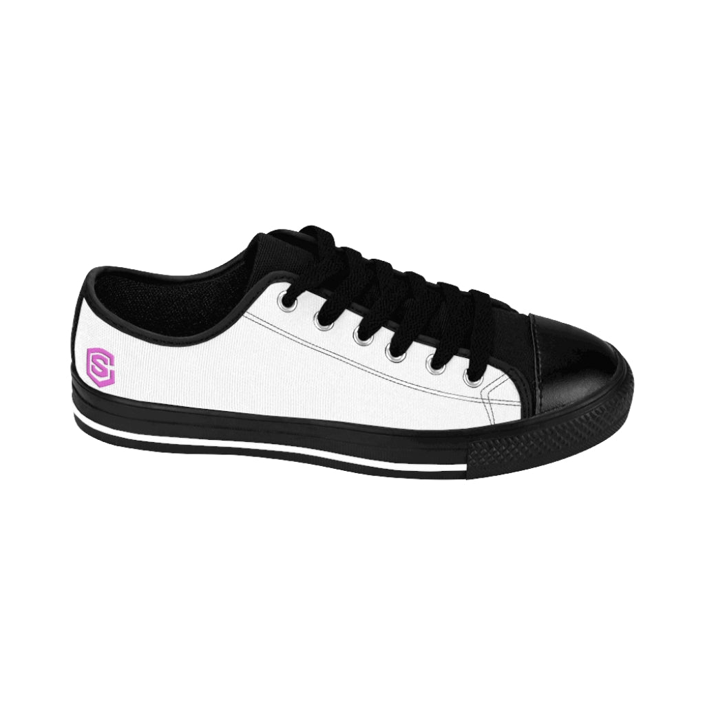 white Women's Sneakers Pink logo