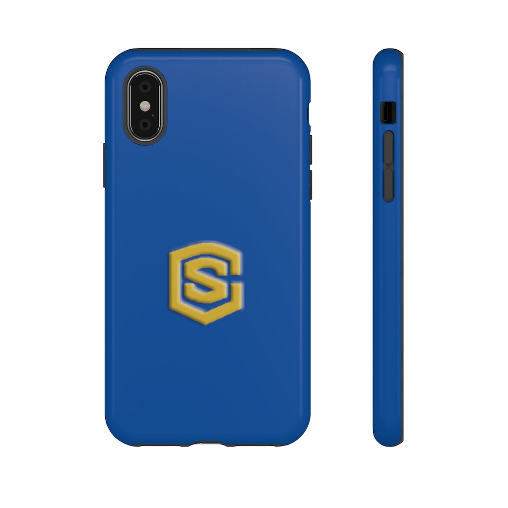Blue Tough Cases Gold Logo