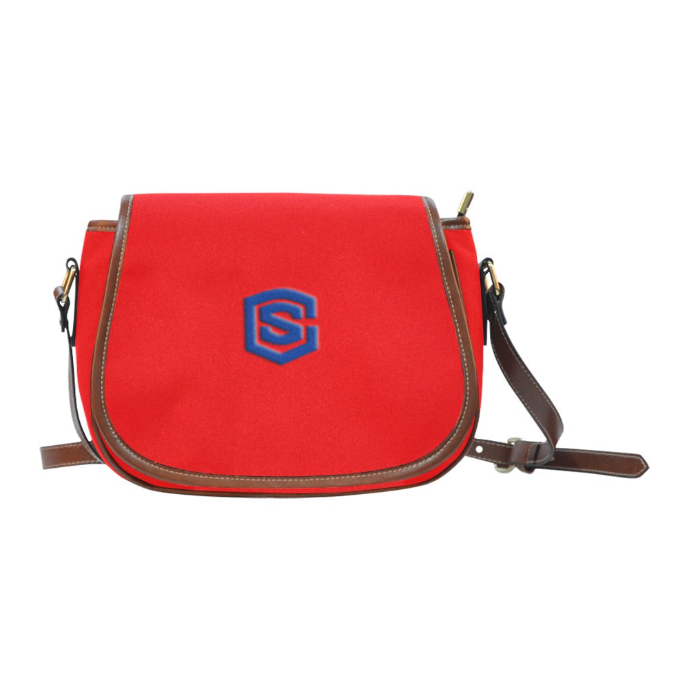 RED Saddle Bag WITH BLUE LOGO Saddle Bag (Model 1649) (Small)