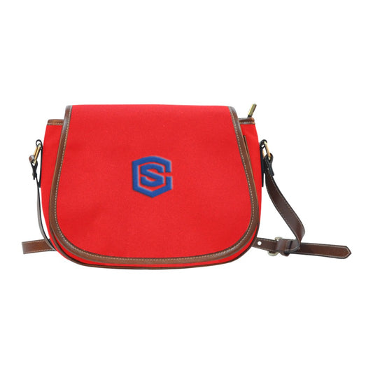 RED Saddle Bag WITH BLUE LOGO Saddle Bag (Model 1649) (Small)
