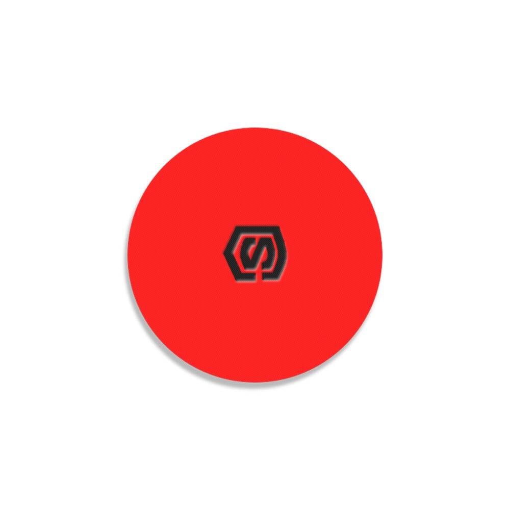 Red Round Coaster with Black Logo Round Coaster
