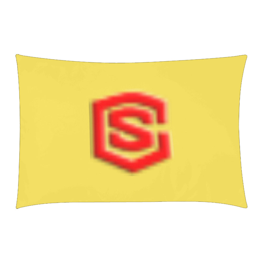 Yellow Duvet Cover Red Logo 3-Piece Bedding Set (1 Duvet Cover 86"x70"; 2 Pillowcases 20"x30")(One Side)