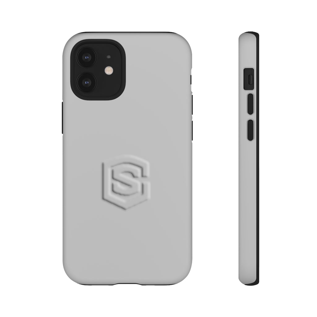 Grey Tough Cases Silver Logo