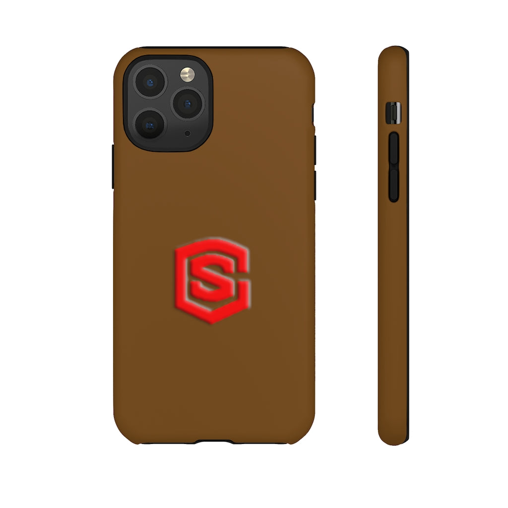 Brown Tough Cases Red Logo