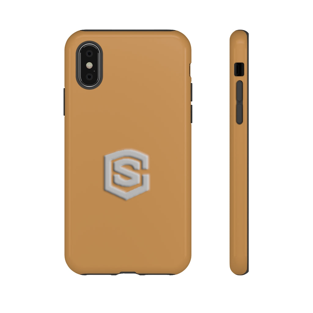 Brown Tough Cases Silver Logo