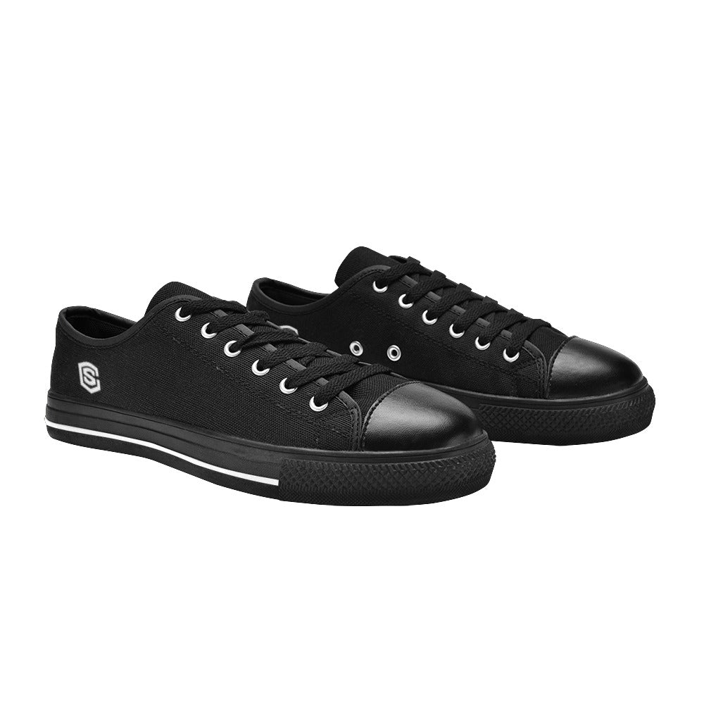 White logo Men's Classic Canvas Shoes (Model 018)