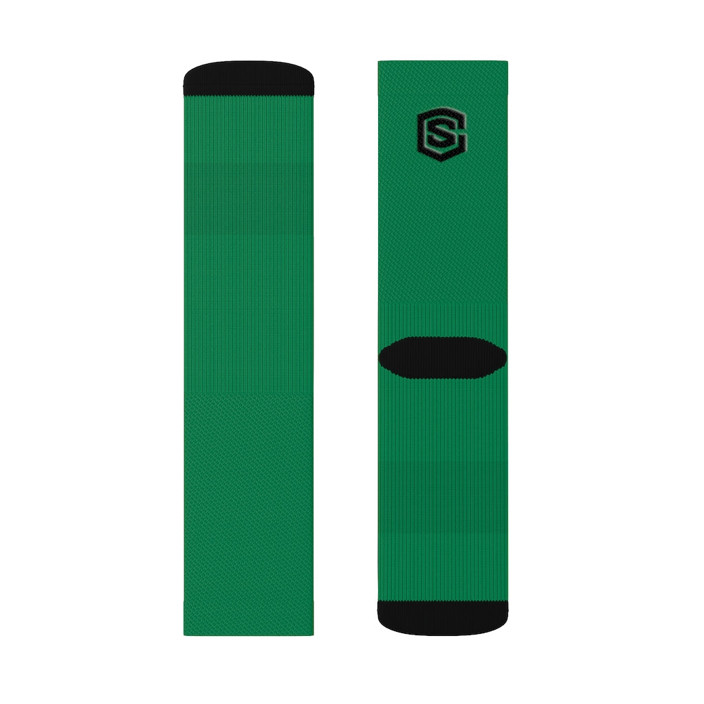 Green Sublimation Socks Black Logo