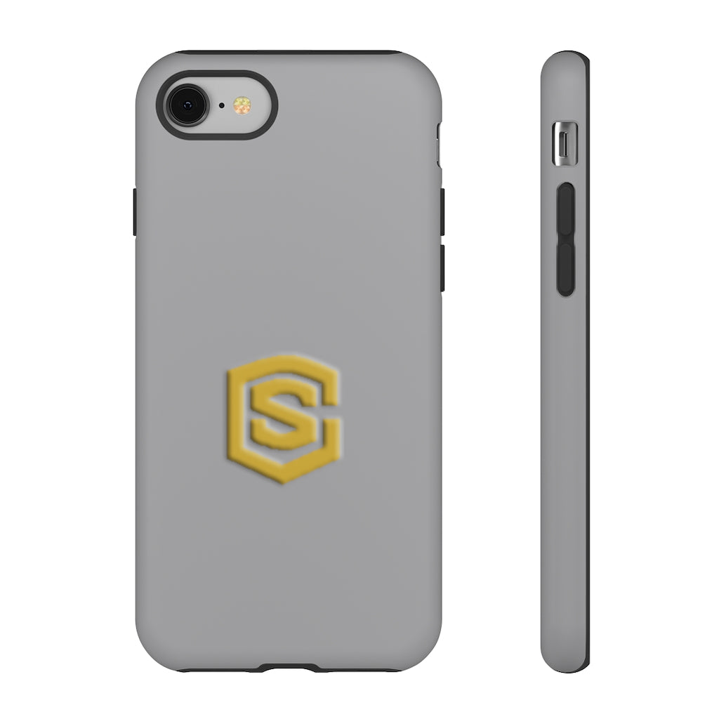 Grey Tough Cases Gold Logo