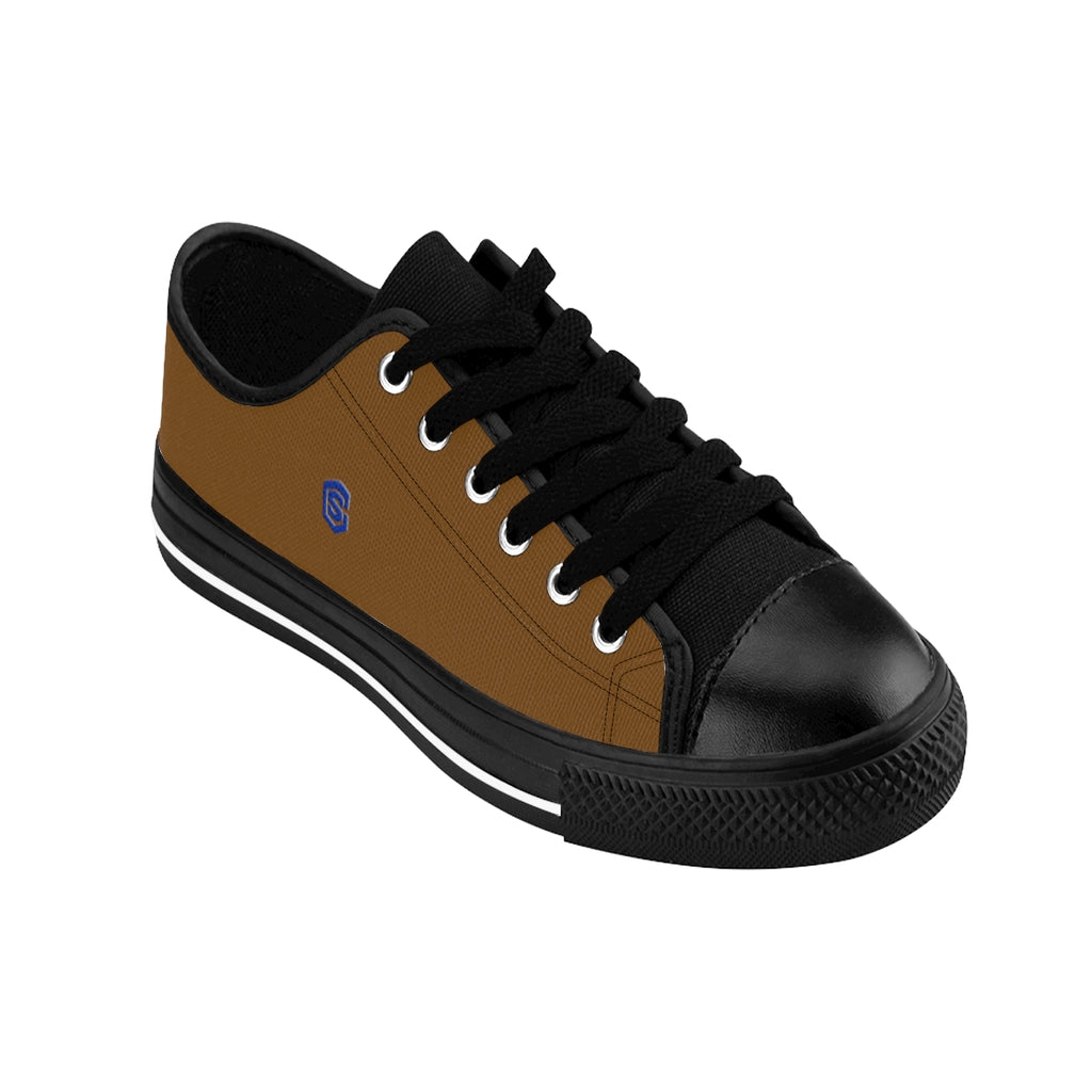 brown Men's Sneakers - blue logo