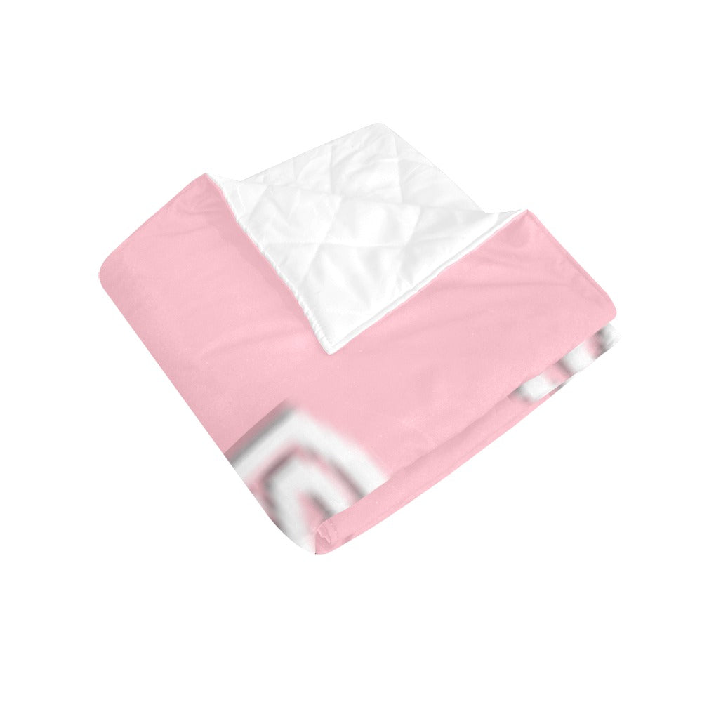 Pink Quilt with White Logo Custom Quilt  70" x 80"