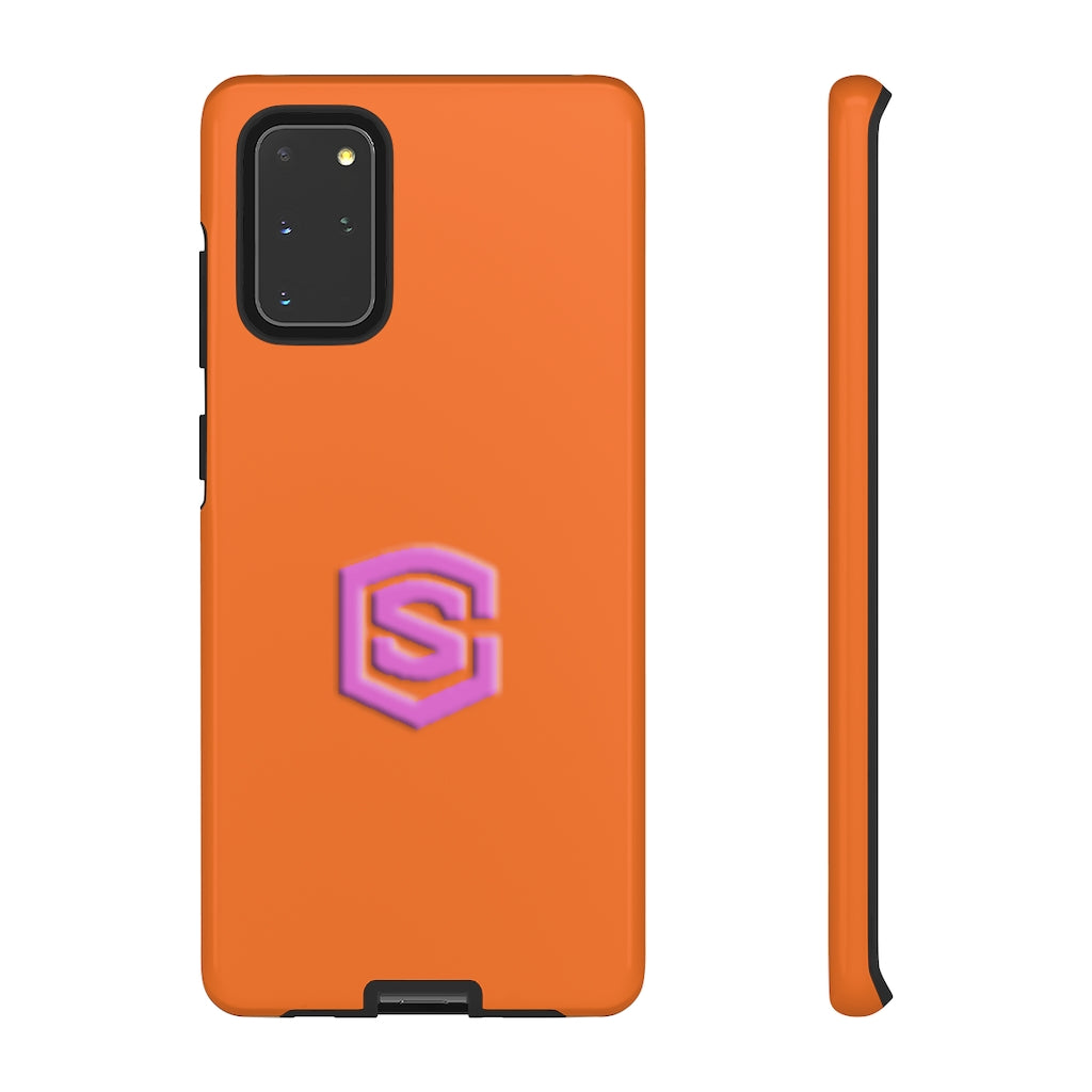 Orange Tough Cases Pink Logo