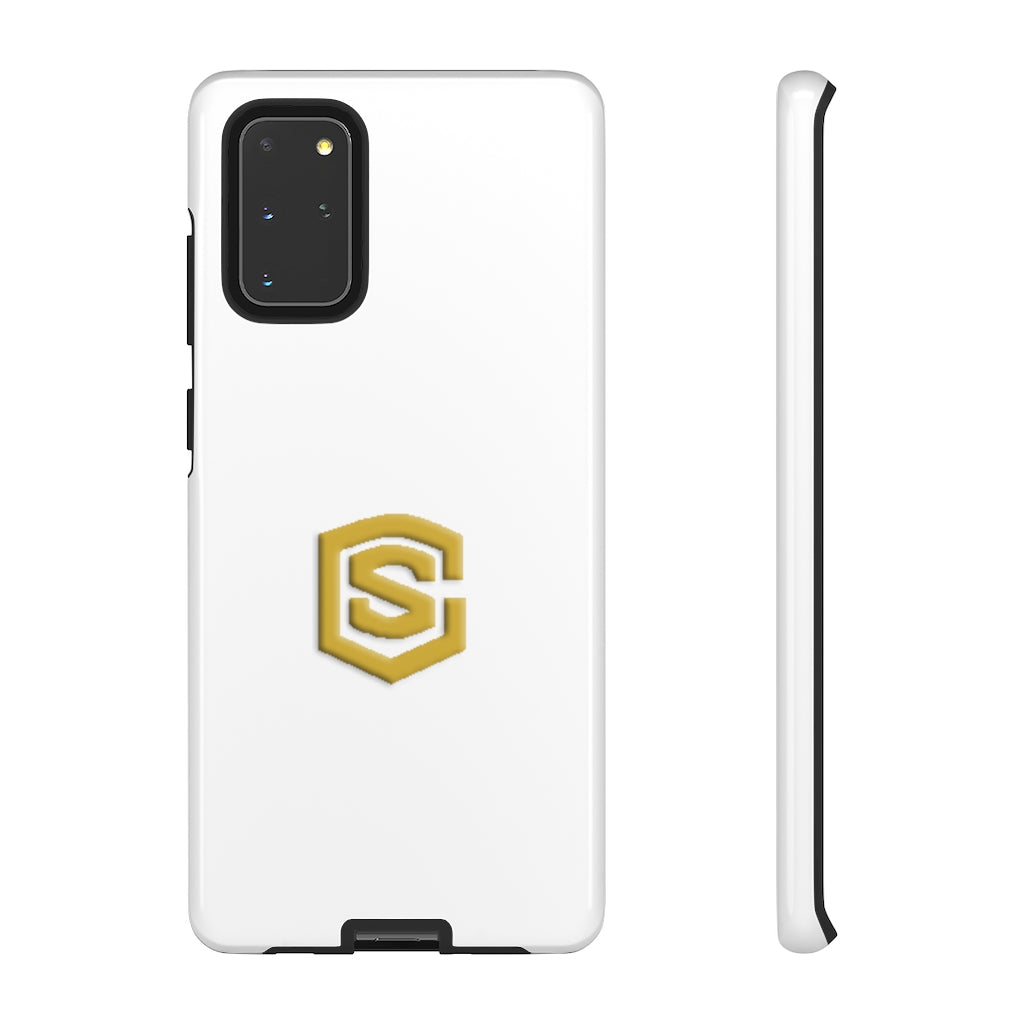 White Tough Cases Gold Logo