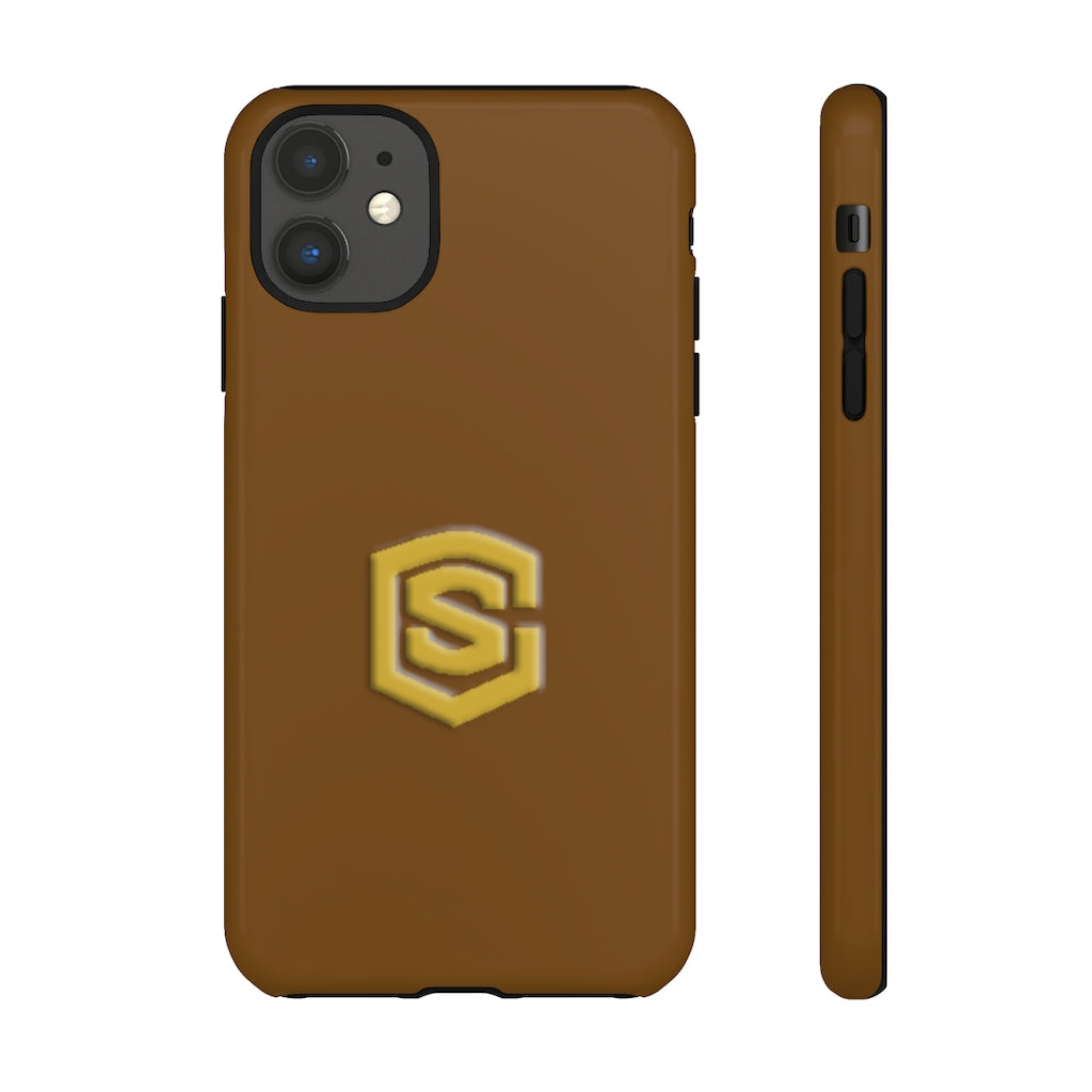 Brown Tough Cases Gold Logo