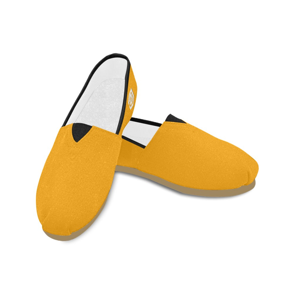 ORANGE casual shoes for women WITH WHITE LOGO Casual Canvas Women's Shoes (Model 004) (Designs are mirrored)