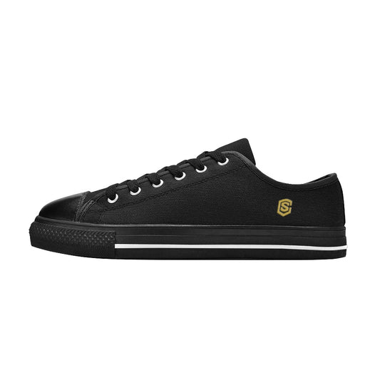 Gold Logo Men's Classic Canvas Shoes (Model 018)