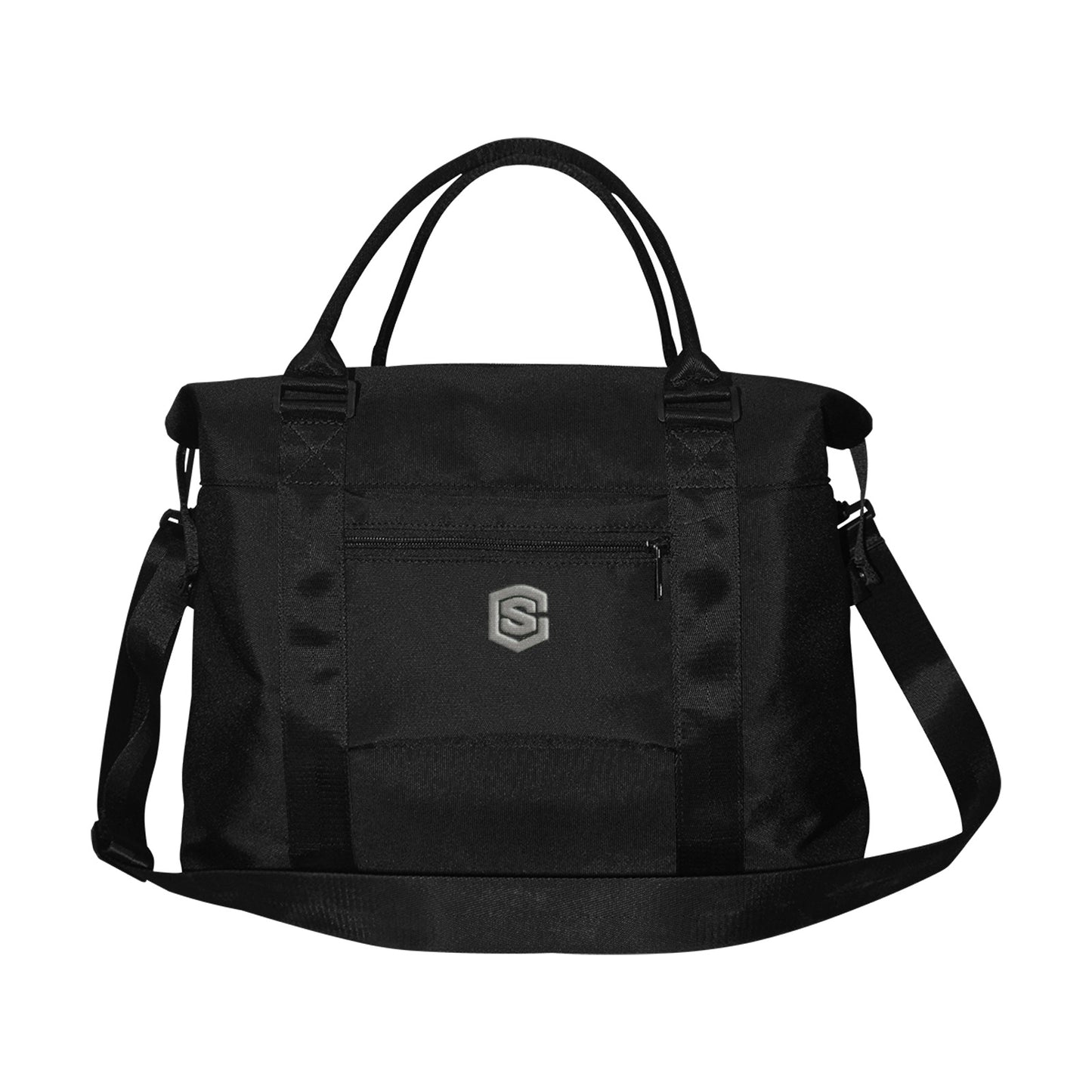 Black Large Capacity Duffle Bag With Grey Logo Large Capacity Duffle Bag(Model1715)