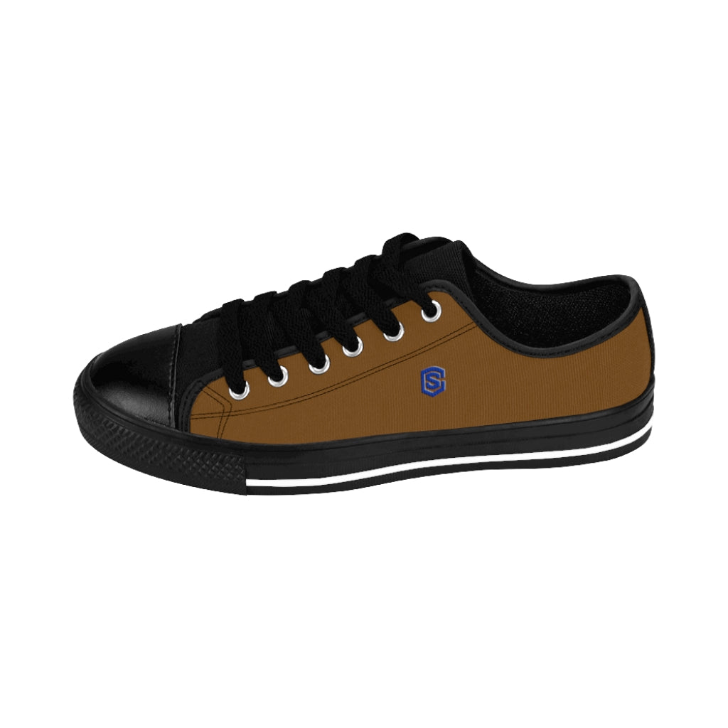 brown Men's Sneakers - blue logo