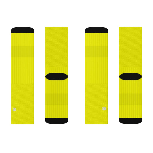 Yellow Sublimation Socks with White Logo