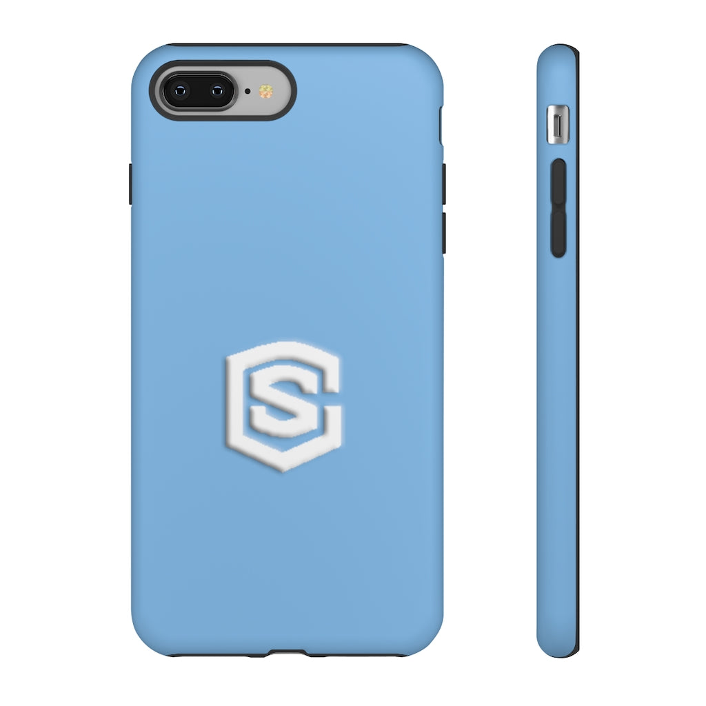 Light Blue Tough Cases White Logo